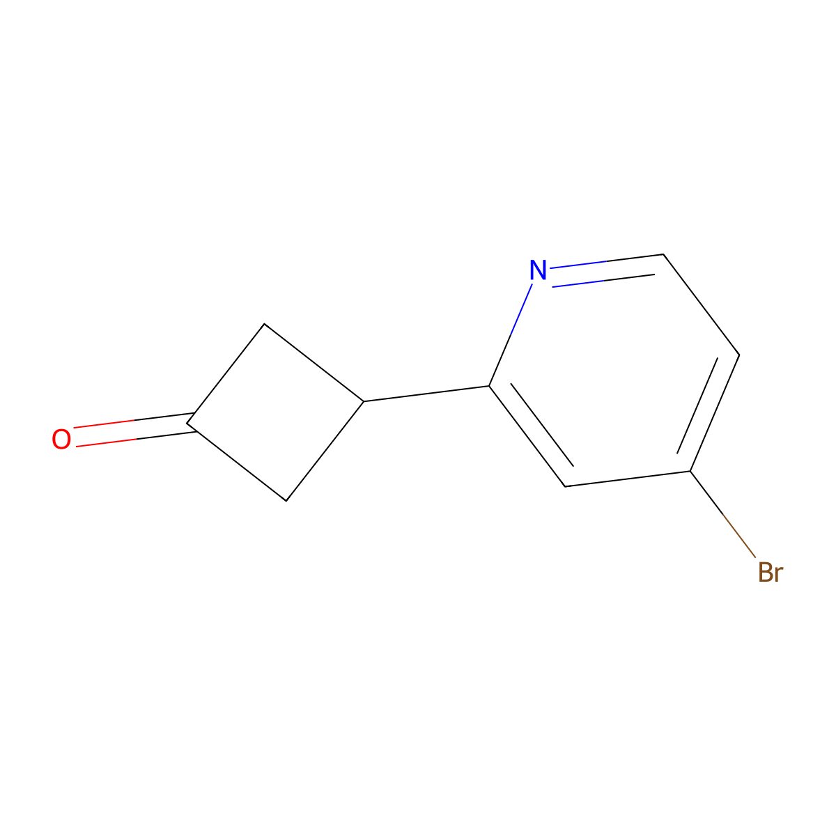 3-(4-Bromopyridin-2-yl)cyclobutan-1-one molecular structure, CAS 2648962-22-3