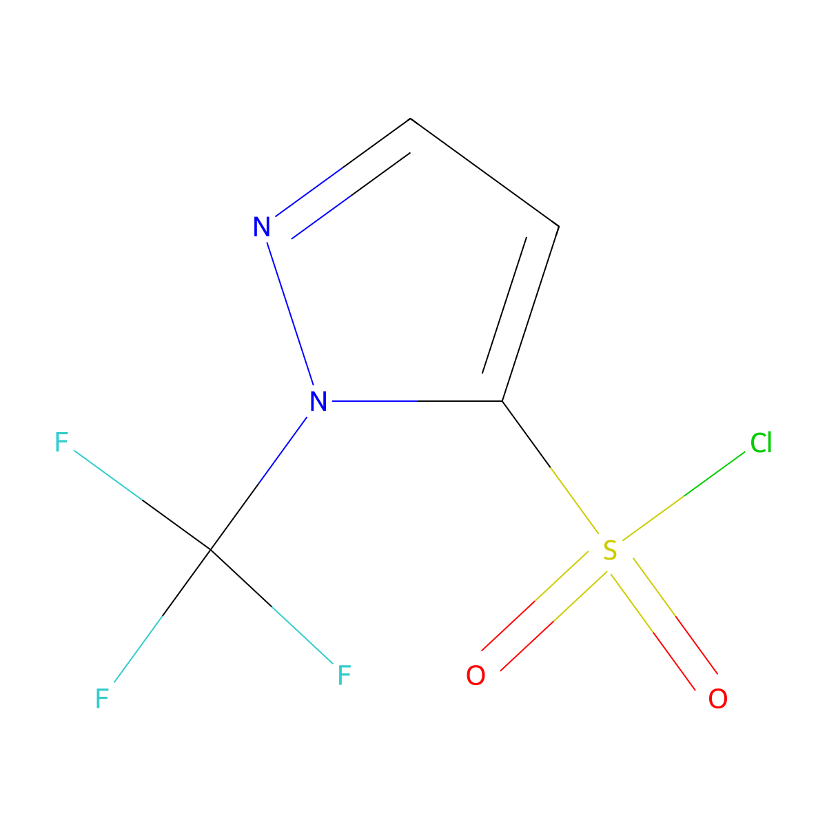 1-(trifluoromethyl)-1H-pyrazole-5-sulfonyl chloride molecular structure, CAS 2648962-25-6