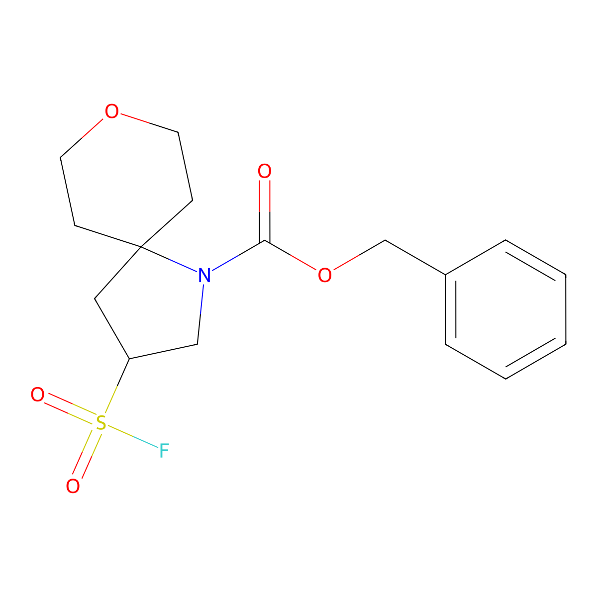 Benzyl 3-(fluorosulfonyl)-8-oxa-1-azaspiro[4.5]decane-1-carboxylate molecular structure, CAS 2648962-27-8