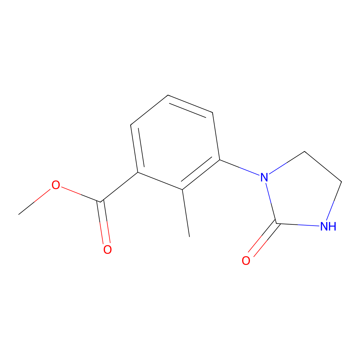 Methyl 2-methyl-3-(2-oxoimidazolidin-1-yl)benzoate molecular structure, CAS 2648962-32-5