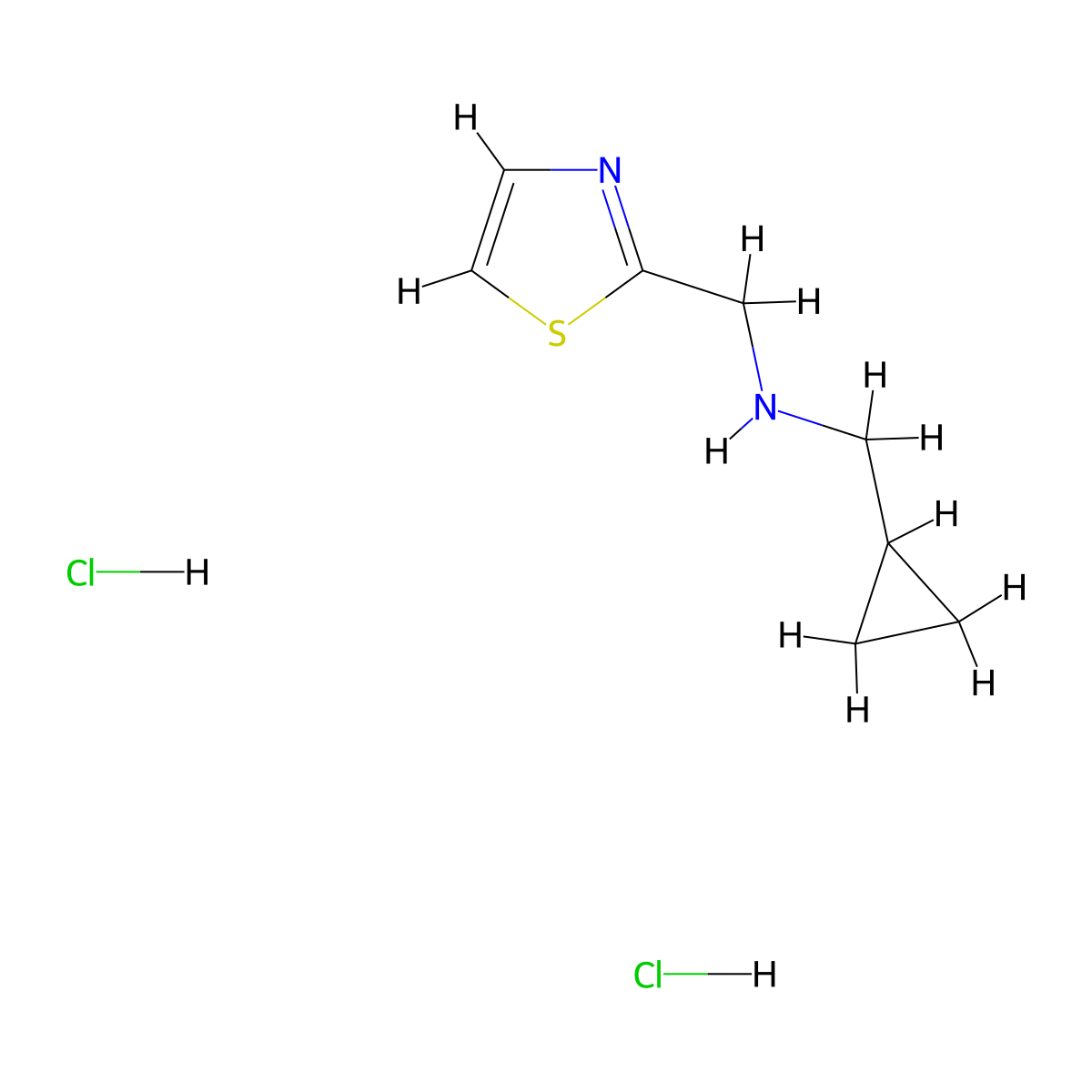 (Cyclopropylmethyl)[(1,3-thiazol-2-yl)methyl]amine dihydrochloride molecular structure, CAS 2648962-33-6