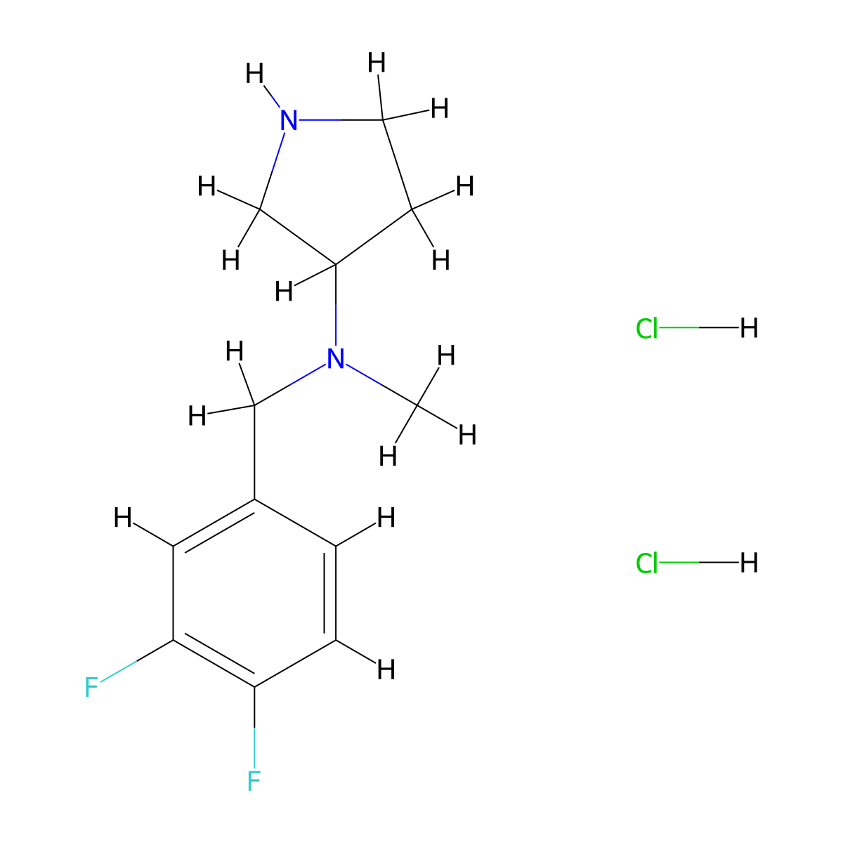 N-[(3,4-difluorophenyl)methyl]-N-methylpyrrolidin-3-amine dihydrochloride molecular structure, CAS 2648962-36-9