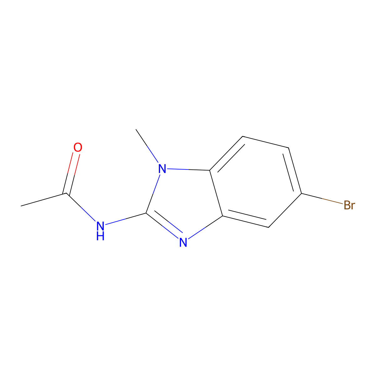 N-(5-bromo-1-methyl-1H-1,3-benzodiazol-2-yl)acetamide molecular structure, CAS 2648962-38-1