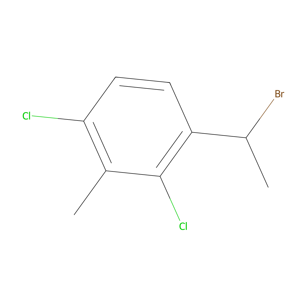1-(1-Bromoethyl)-2,4-dichloro-3-methylbenzene molecular structure, CAS 2648962-42-7