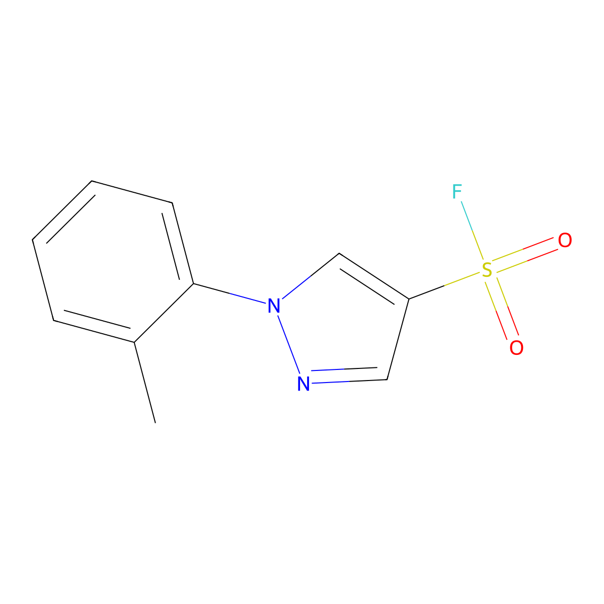 1-(2-methylphenyl)-1H-pyrazole-4-sulfonyl fluoride molecular structure, CAS 2648962-46-1