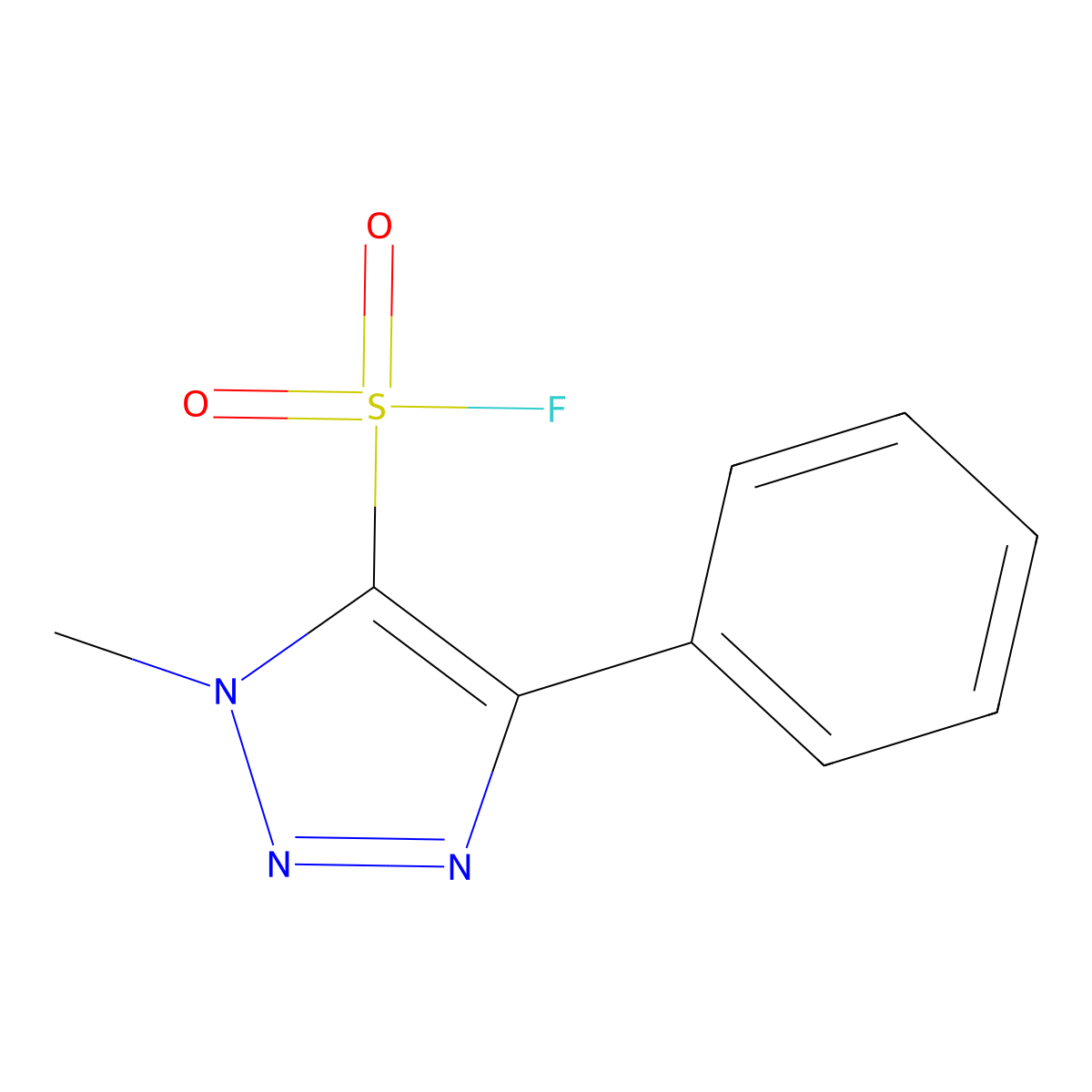 1-methyl-4-phenyl-1H-1,2,3-triazole-5-sulfonyl fluoride molecular structure, CAS 2648962-49-4