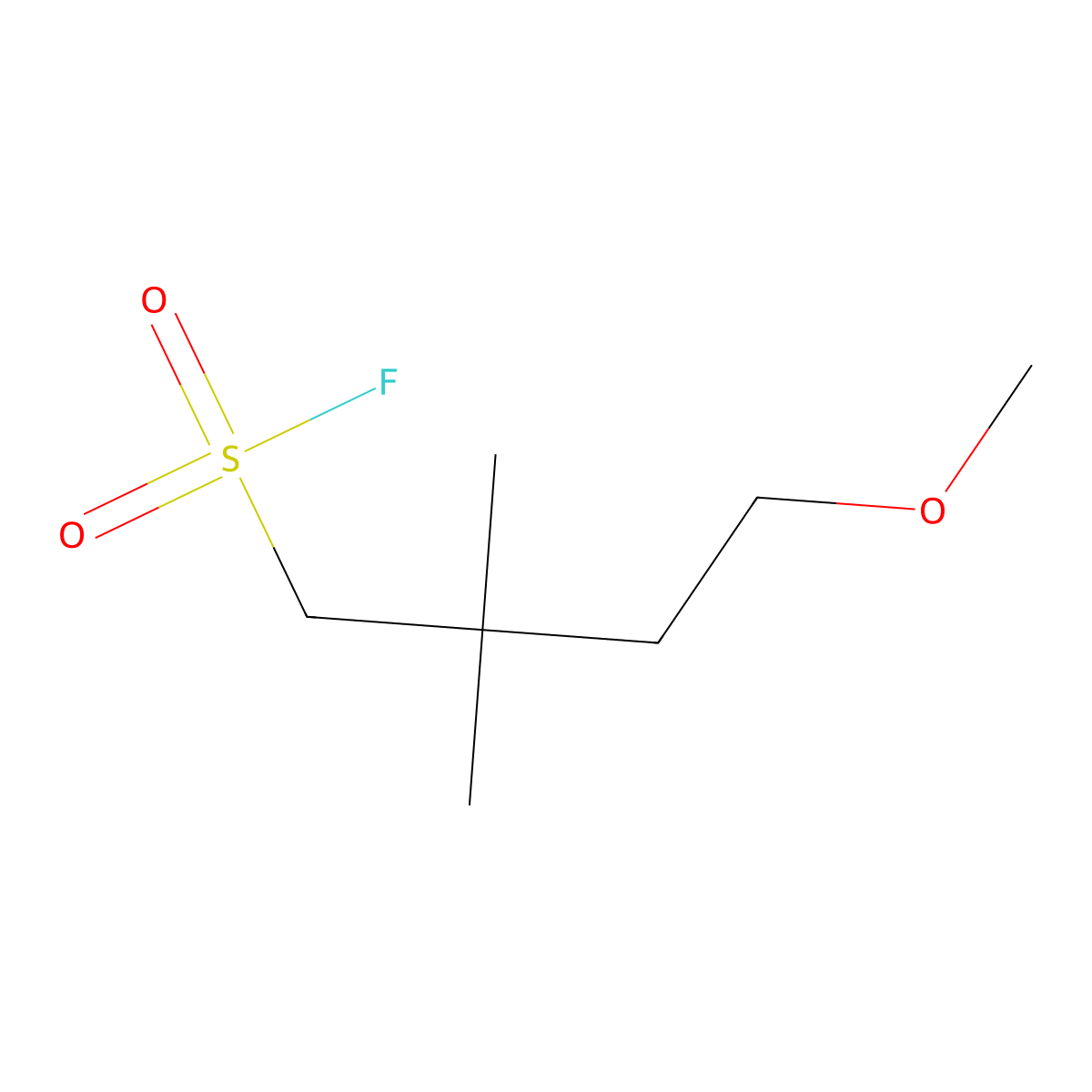 4-Methoxy-2,2-dimethylbutane-1-sulfonyl fluoride molecular structure, CAS 2648962-53-0
