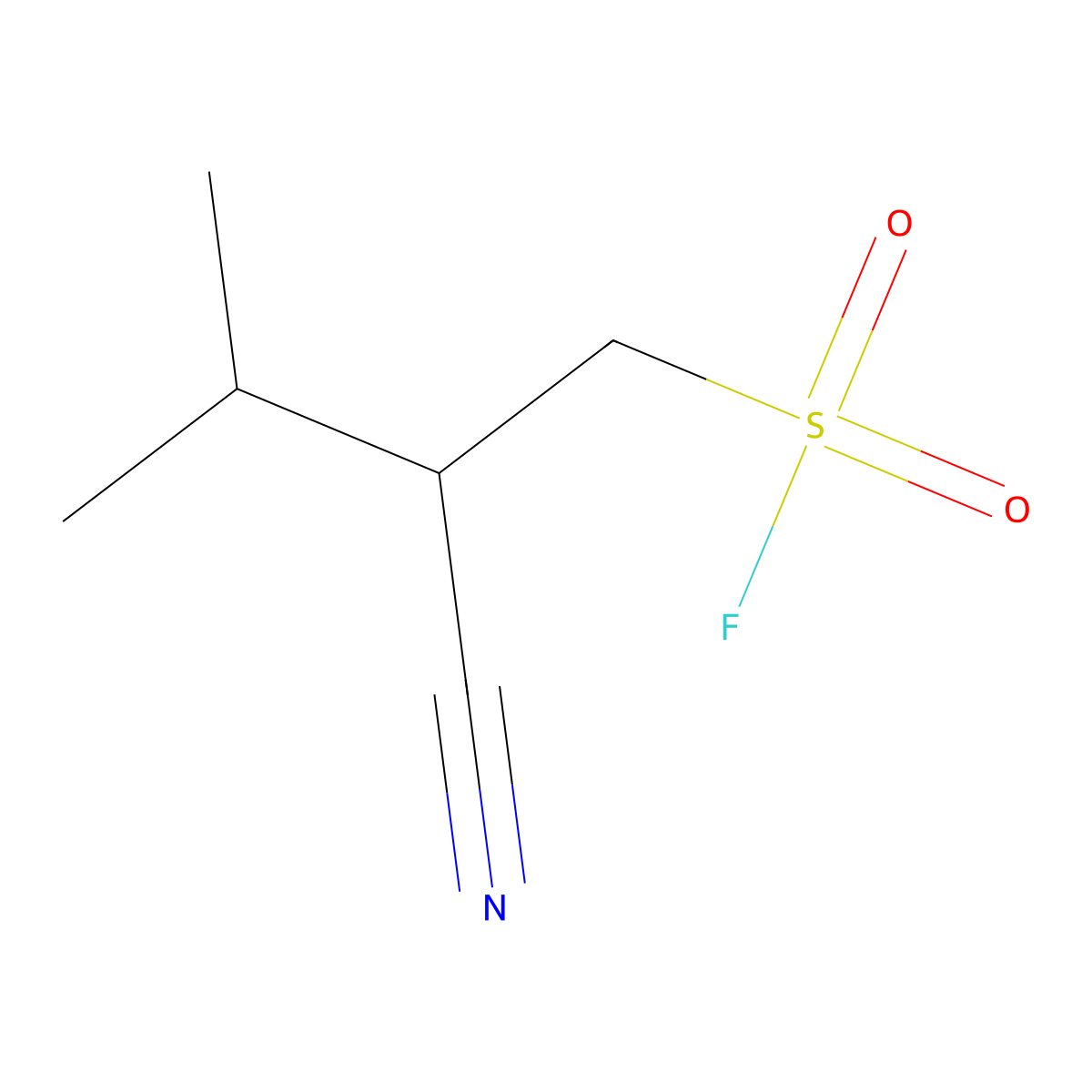2-Cyano-3-methylbutane-1-sulfonyl fluoride molecular structure, CAS 2648962-55-2