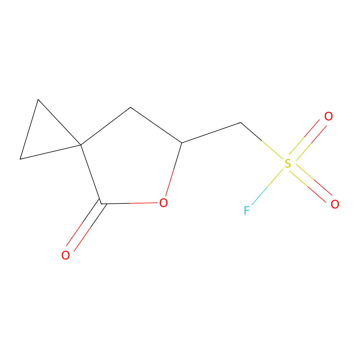 {4-Oxo-5-oxaspiro[2.4]heptan-6-yl}methanesulfonyl fluoride molecular structure, CAS 2648962-57-4