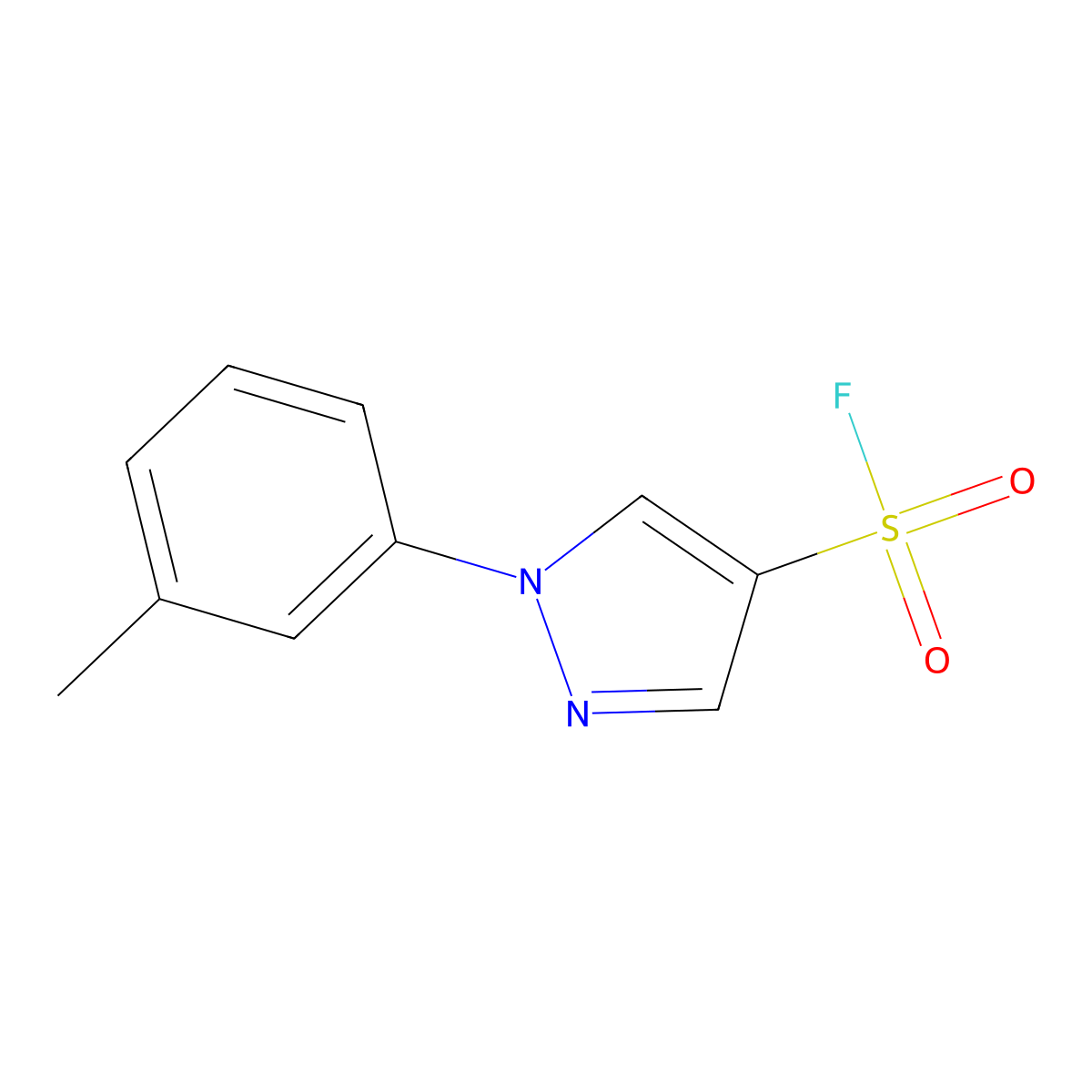 1-(3-methylphenyl)-1H-pyrazole-4-sulfonyl fluoride molecular structure, CAS 2648962-59-6