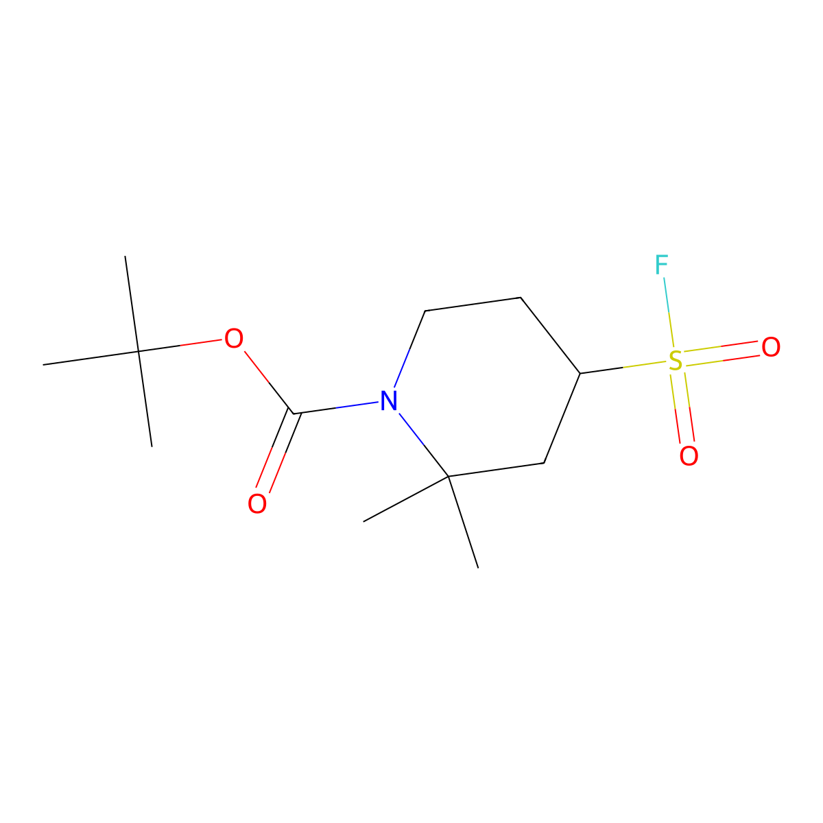 Tert-butyl 4-(fluorosulfonyl)-2,2-dimethylpiperidine-1-carboxylate molecular structure, CAS 2648962-61-0