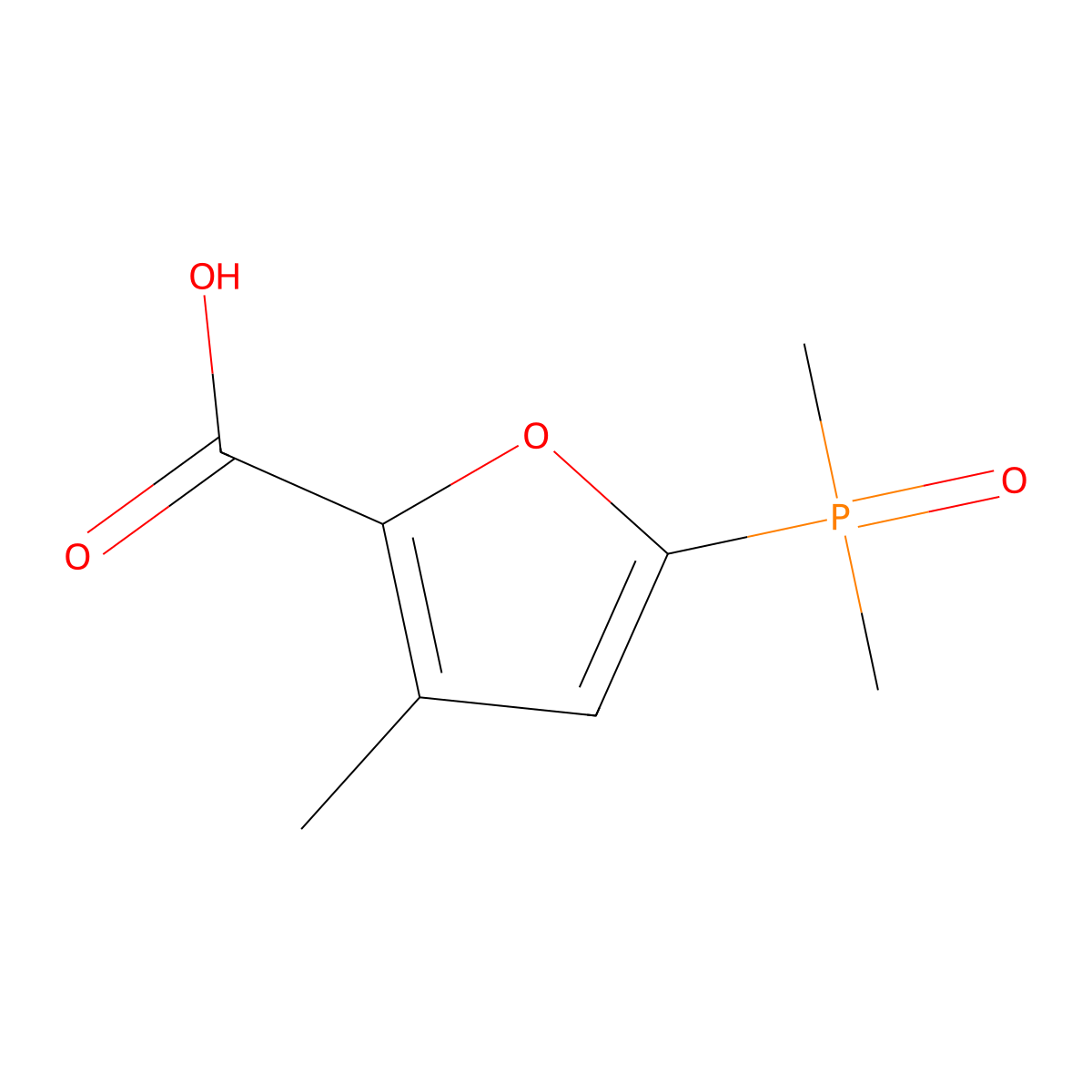 5-(Dimethylphosphoryl)-3-methylfuran-2-carboxylic acid molecular structure, CAS 2648962-63-2