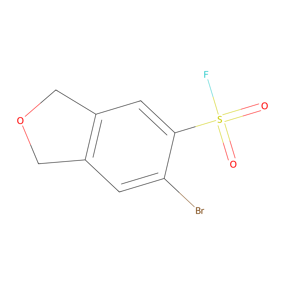 6-Bromo-1,3-dihydro-2-benzofuran-5-sulfonyl fluoride molecular structure, CAS 2648962-72-3