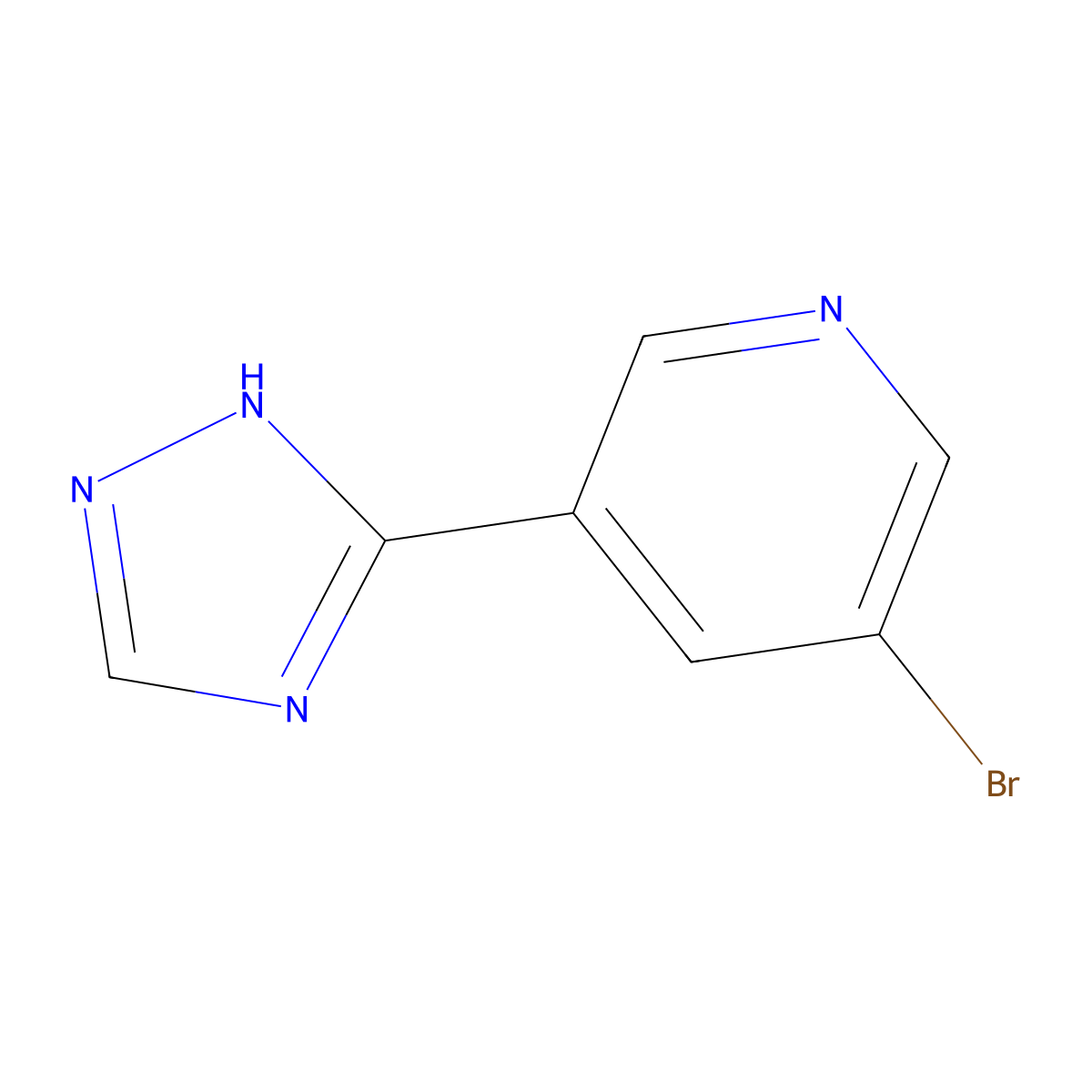 3-bromo-5-(1H-1,2,4-triazol-3-yl)pyridine molecular structure, CAS 2648962-77-8