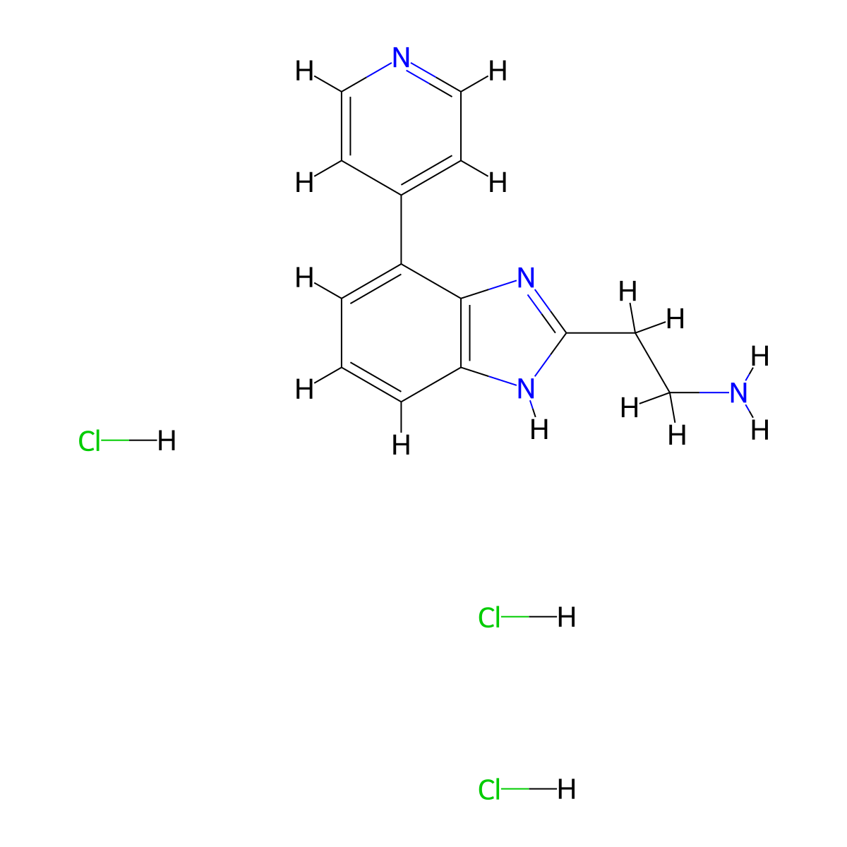 2-(4-(pyridin-4-yl)-1H-1,3-benzodiazol-2-yl)ethan-1-amine trihydrochloride molecular structure, CAS 2648962-89-2
