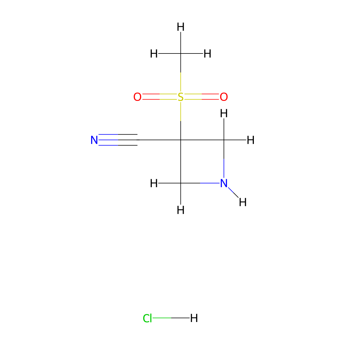 3-Methanesulfonylazetidine-3-carbonitrilehydrochloride molecular structure, CAS 2648962-90-5