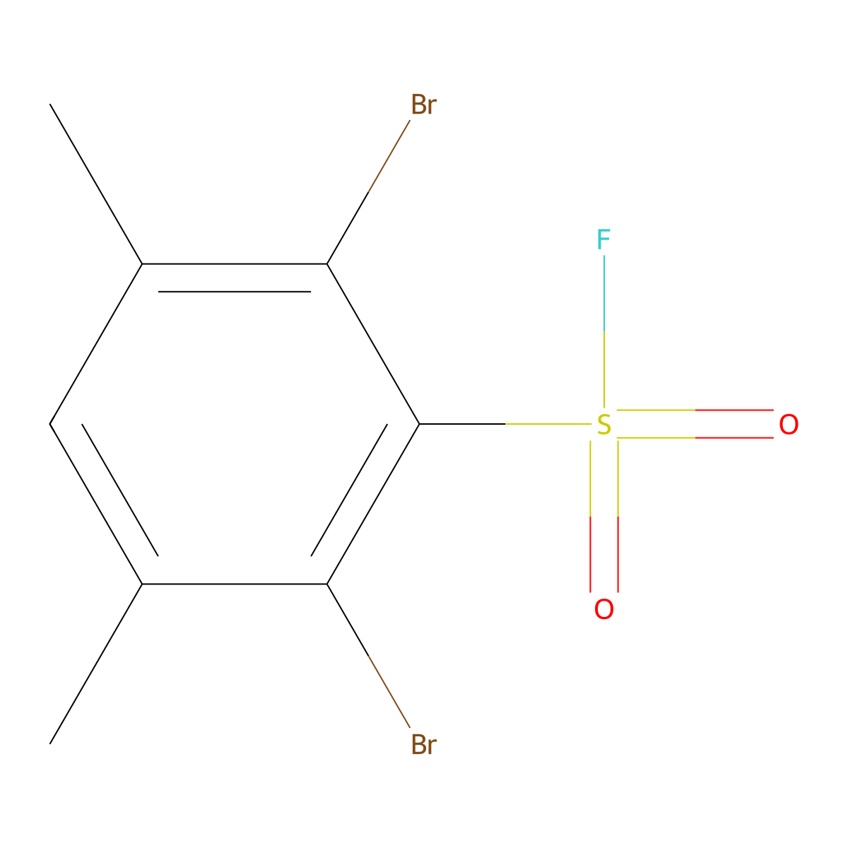 2,6-Dibromo-3,5-dimethylbenzene-1-sulfonyl fluoride molecular structure, CAS 2648962-91-6