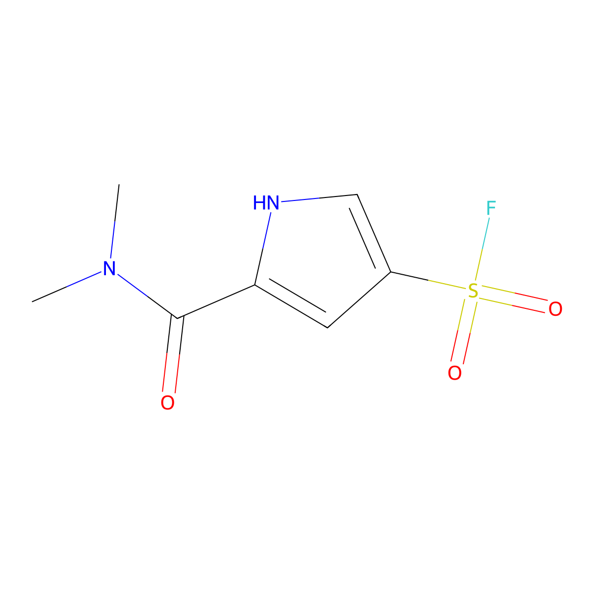 5-(dimethylcarbamoyl)-1H-pyrrole-3-sulfonyl fluoride molecular structure, CAS 2648962-92-7