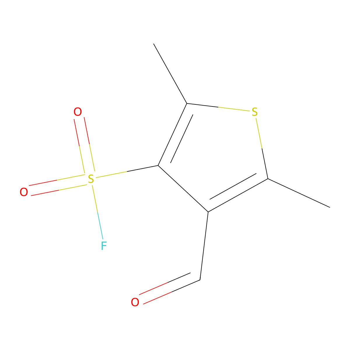 4-Formyl-2,5-dimethylthiophene-3-sulfonyl fluoride molecular structure, CAS 2648962-98-3