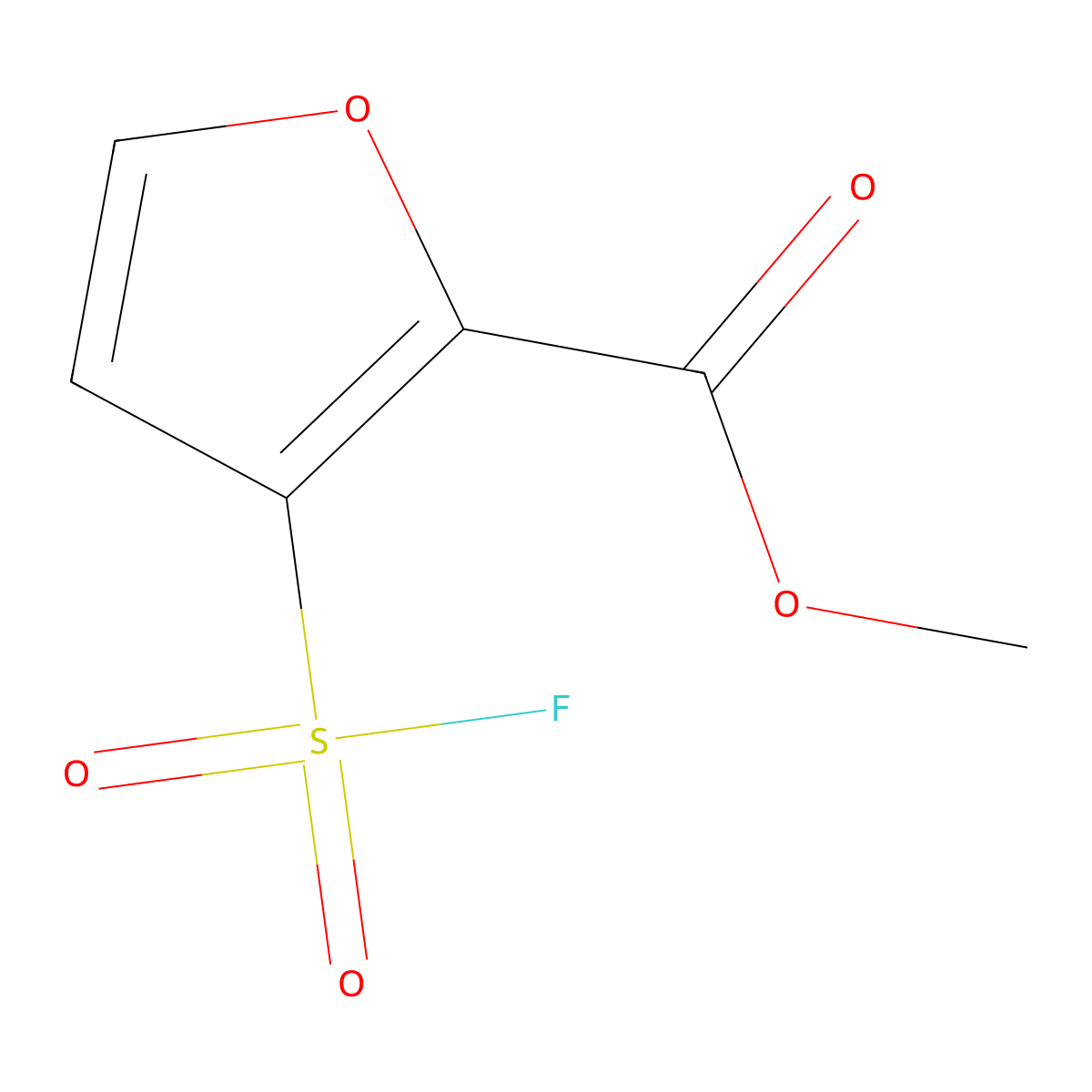 Methyl 3-(fluorosulfonyl)furan-2-carboxylate molecular structure, CAS 2648965-44-8