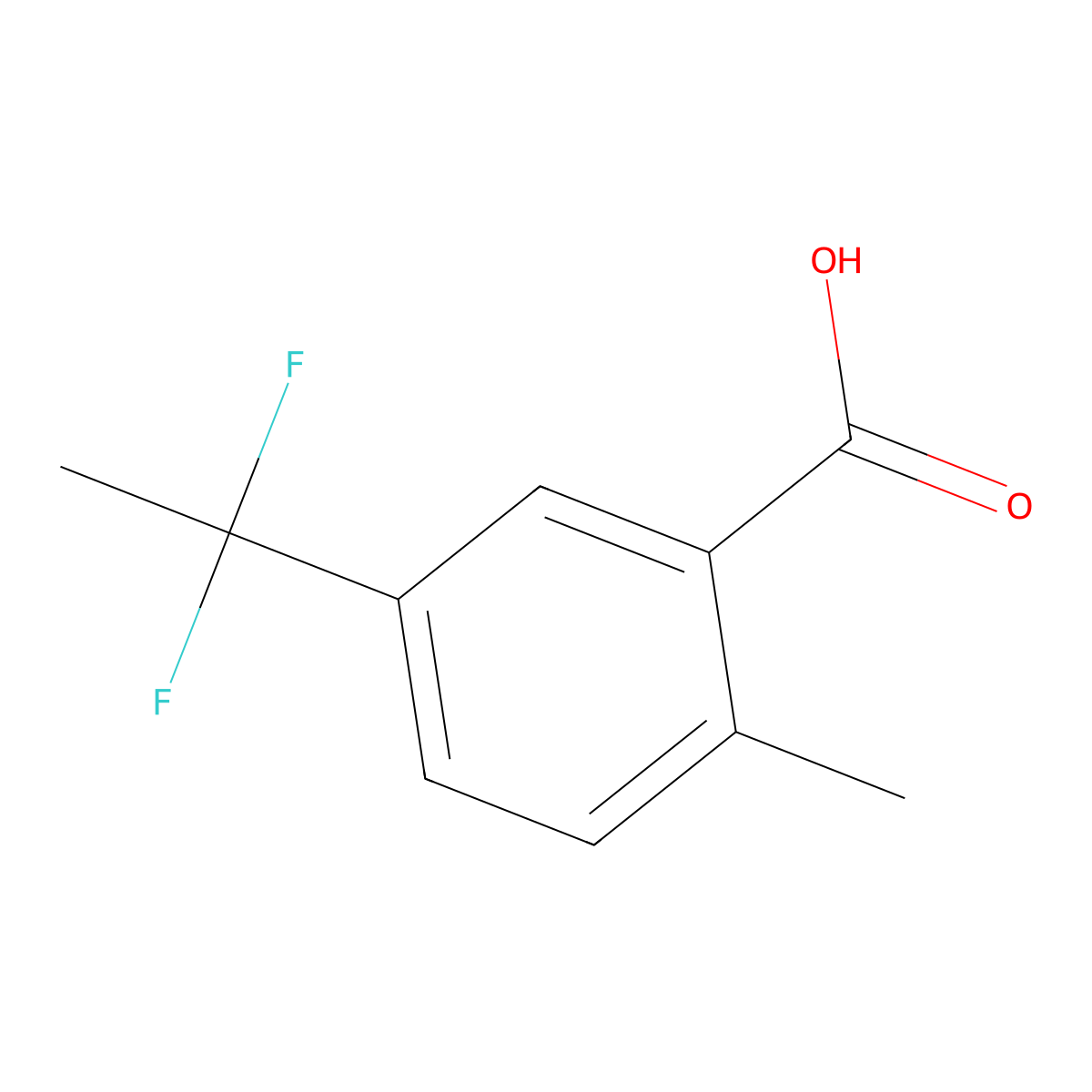 5-(1,1-Difluoroethyl)-2-methylbenzoic acid molecular structure, CAS 2648965-47-1
