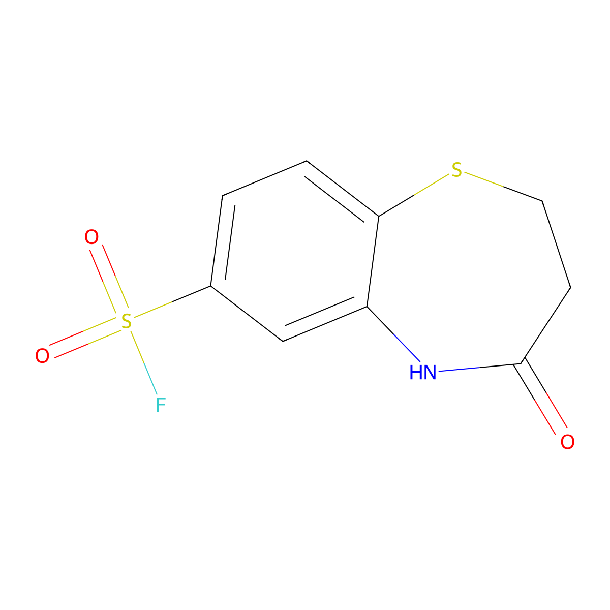 4-Oxo-2,3,4,5-tetrahydro-1,5-benzothiazepine-7-sulfonyl fluoride molecular structure, CAS 2648965-48-2