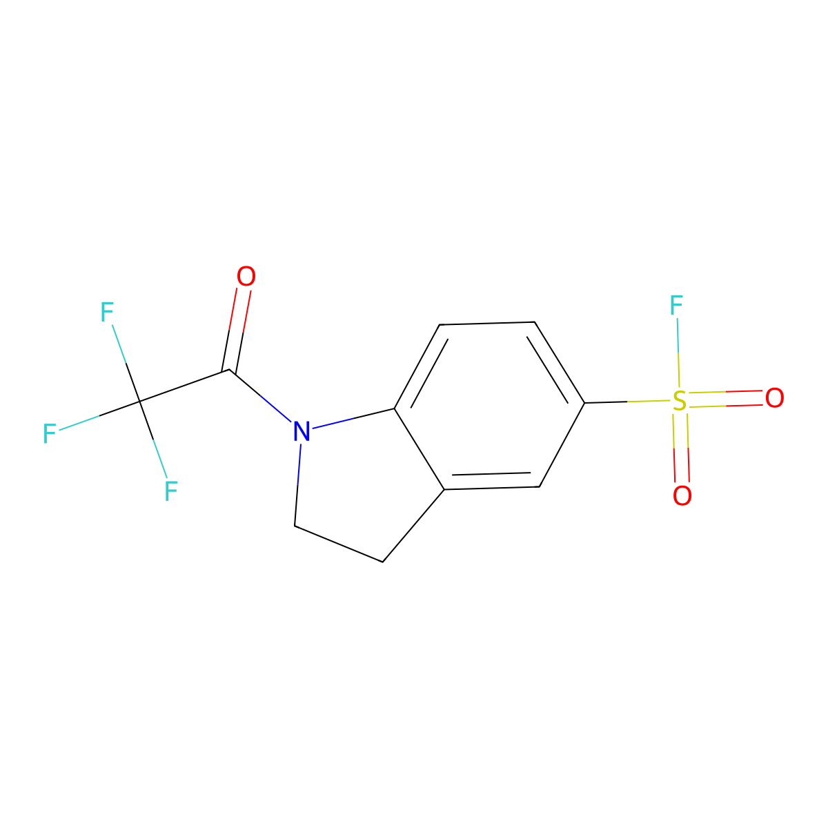 1-(trifluoroacetyl)-2,3-dihydro-1H-indole-5-sulfonyl fluoride molecular structure, CAS 2648965-52-8