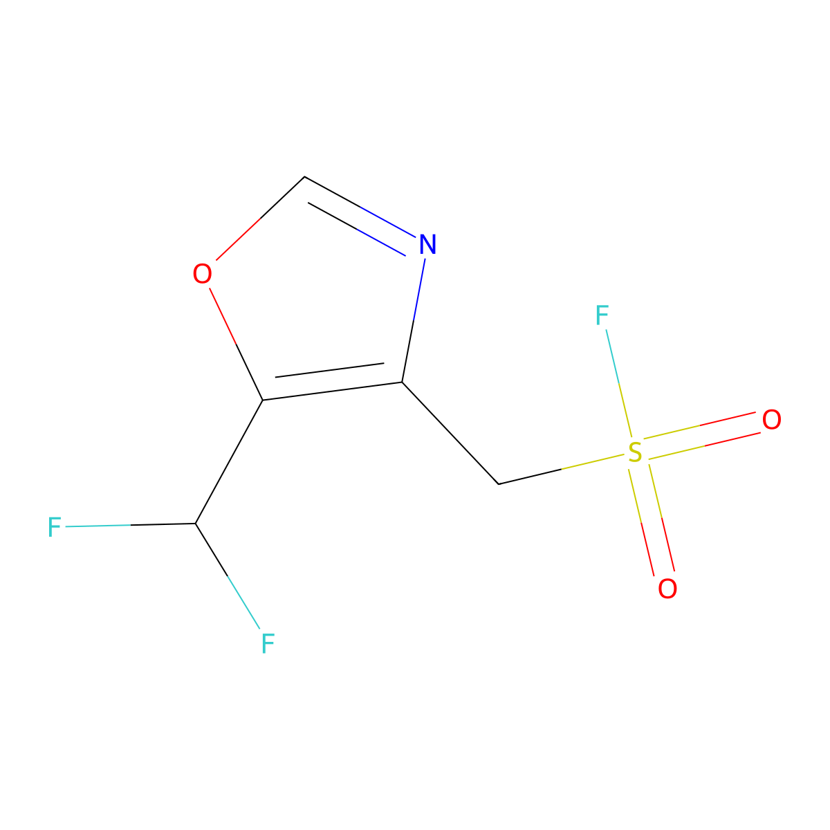 [5-(Difluoromethyl)-1,3-oxazol-4-yl]methanesulfonyl fluoride molecular structure, CAS 2648965-54-0
