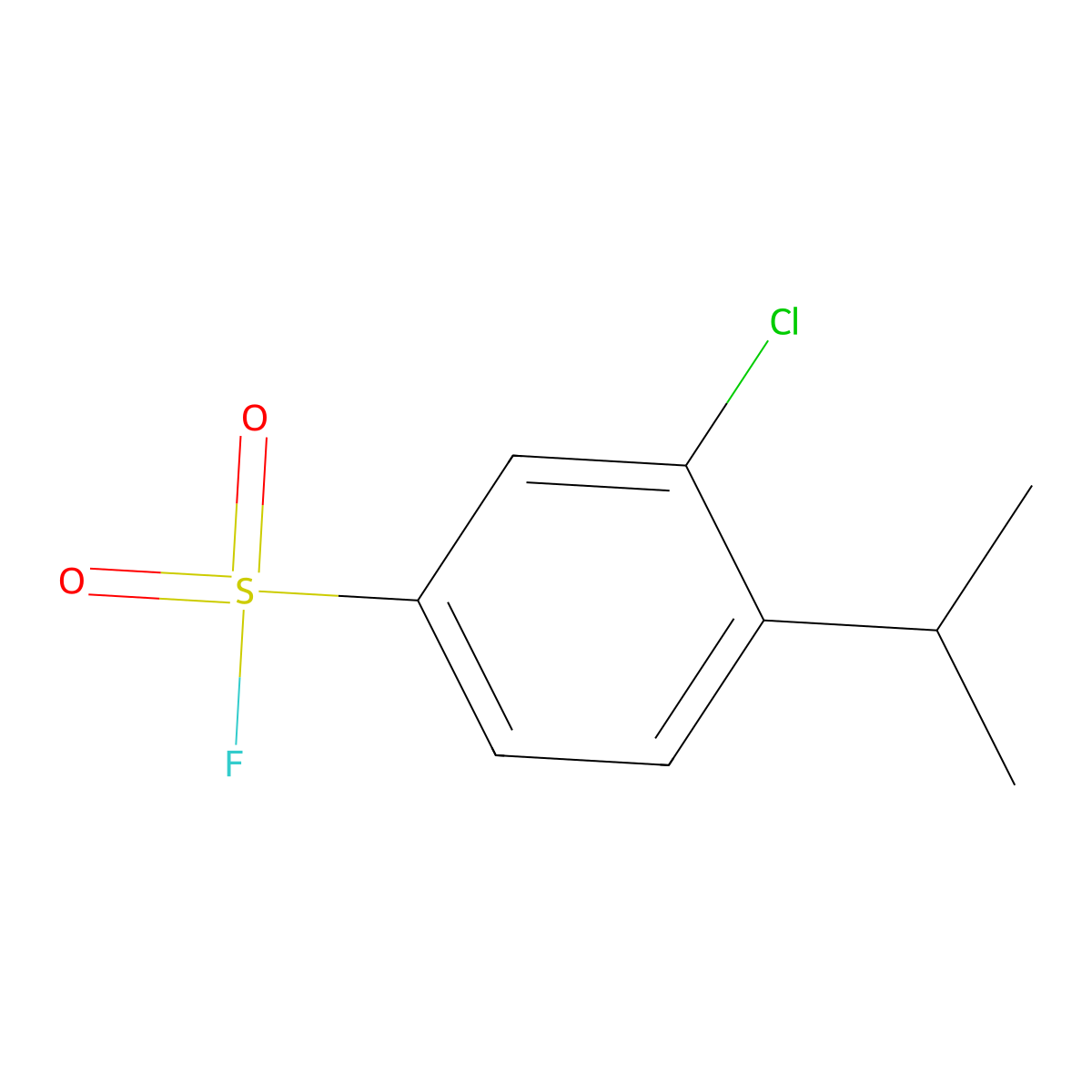 3-Chloro-4-(propan-2-yl)benzene-1-sulfonyl fluoride molecular structure, CAS 2648965-61-9