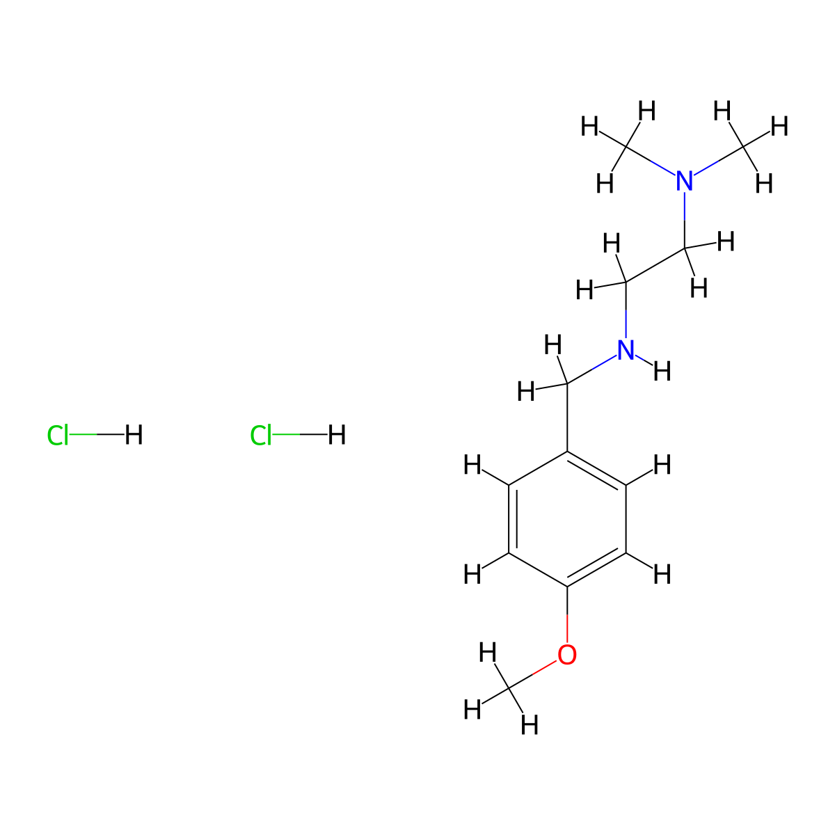 [2-(Dimethylamino)ethyl][(4-methoxyphenyl)methyl]amine dihydrochloride molecular structure, CAS 2648965-64-2