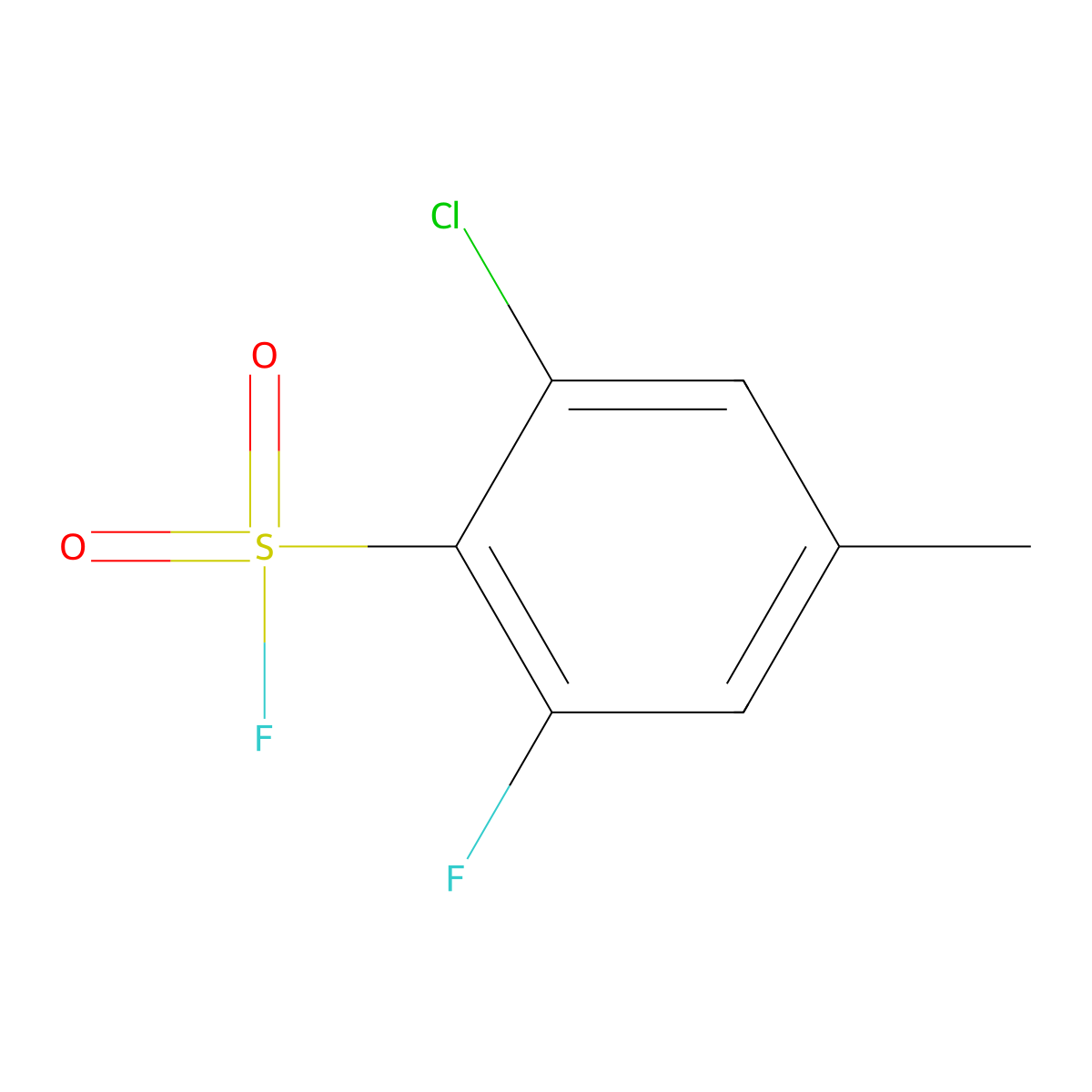 2-Chloro-6-fluoro-4-methylbenzene-1-sulfonyl fluoride molecular structure, CAS 2648965-71-1