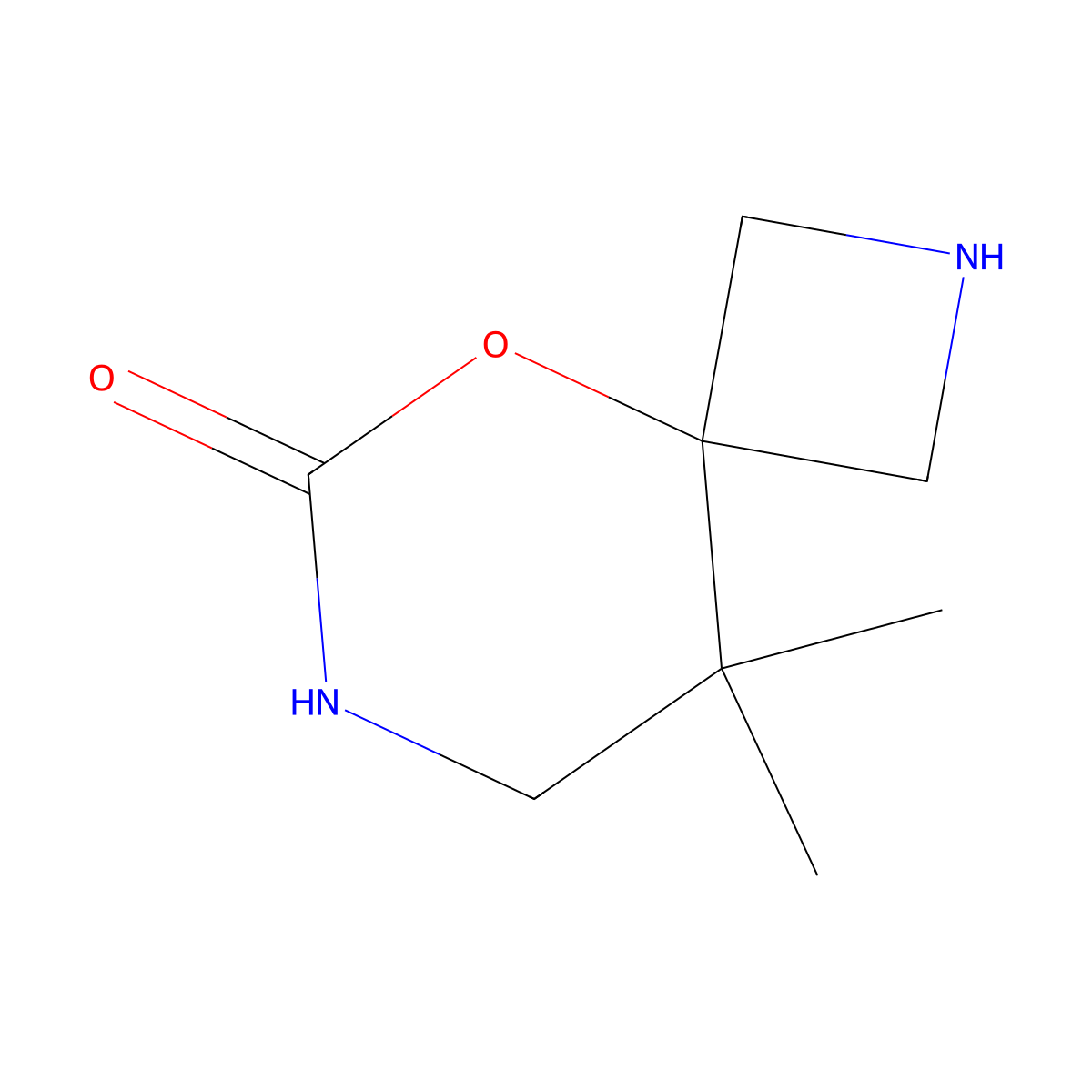 9,9-Dimethyl-5-oxa-2,7-diazaspiro[3.5]nonan-6-one molecular structure, CAS 2648965-87-9