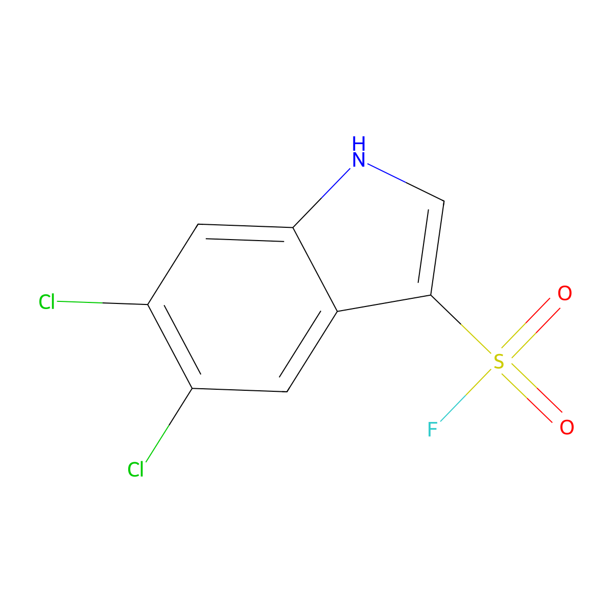 5,6-dichloro-1H-indole-3-sulfonyl fluoride molecular structure, CAS 2648965-92-6
