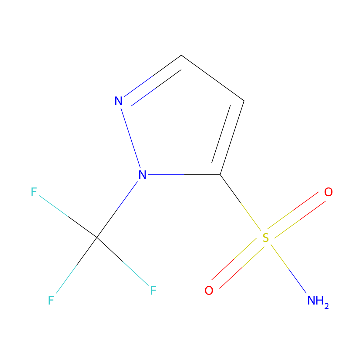 1-(trifluoromethyl)-1H-pyrazole-5-sulfonamide molecular structure, CAS 2648965-93-7