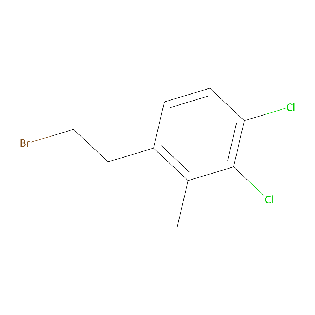 1-(2-Bromoethyl)-3,4-dichloro-2-methylbenzene molecular structure, CAS 2648965-94-8