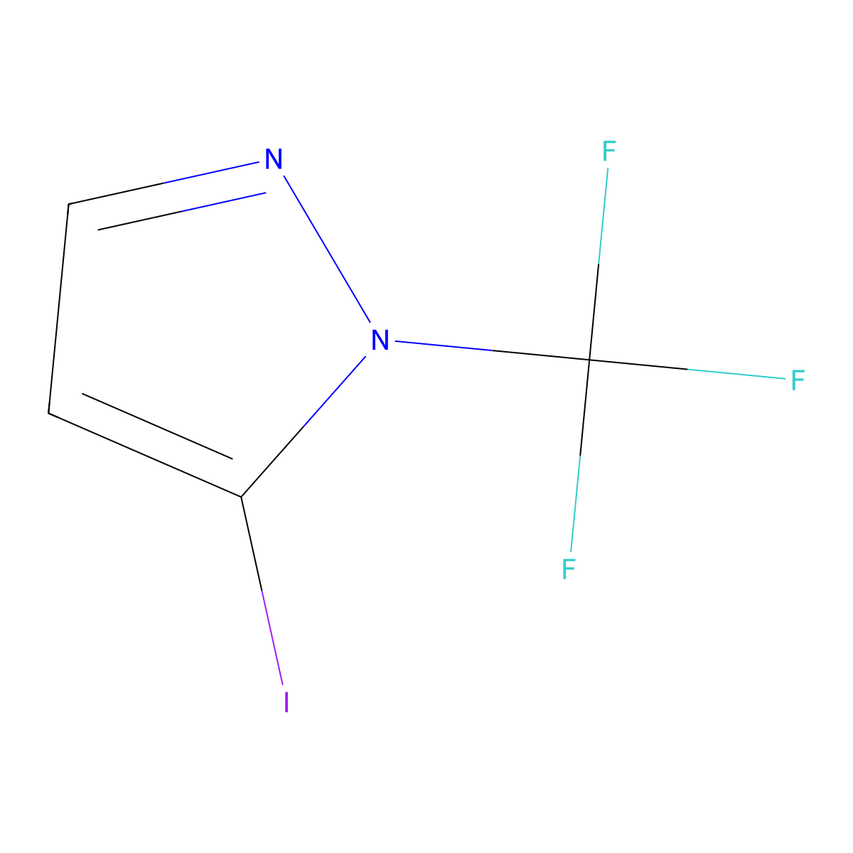 5-iodo-1-(trifluoromethyl)-1H-pyrazole molecular structure, CAS 2648965-95-9