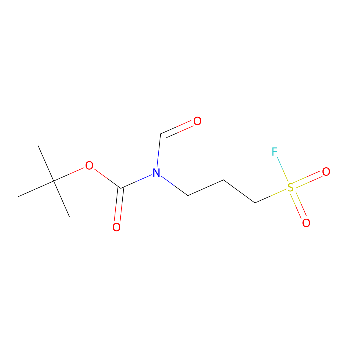 tert-butyl N-[3-(fluorosulfonyl)propyl]-N-formylcarbamate molecular structure, CAS 2648966-01-0