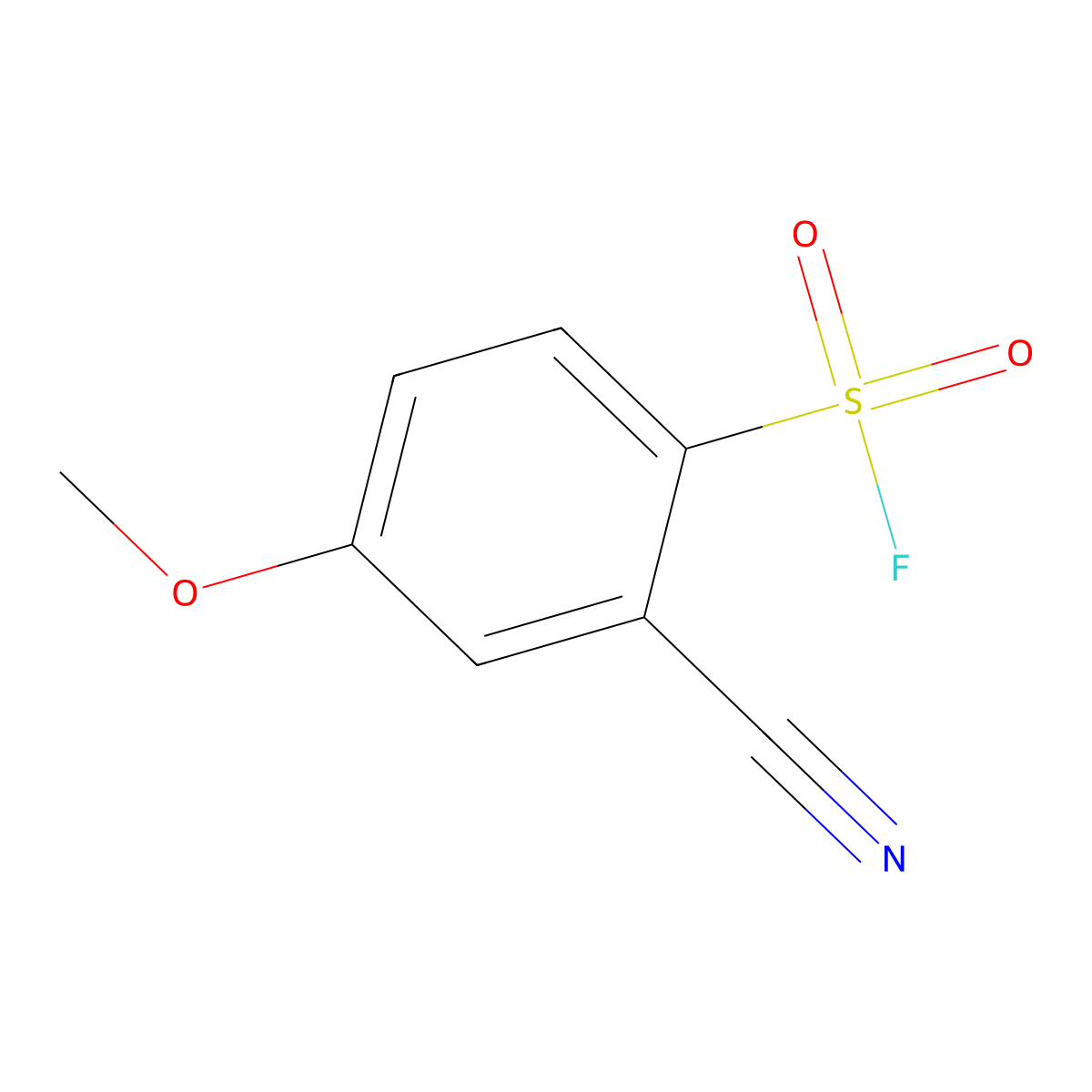 2-Cyano-4-methoxybenzene-1-sulfonyl fluoride molecular structure, CAS 2648966-03-2