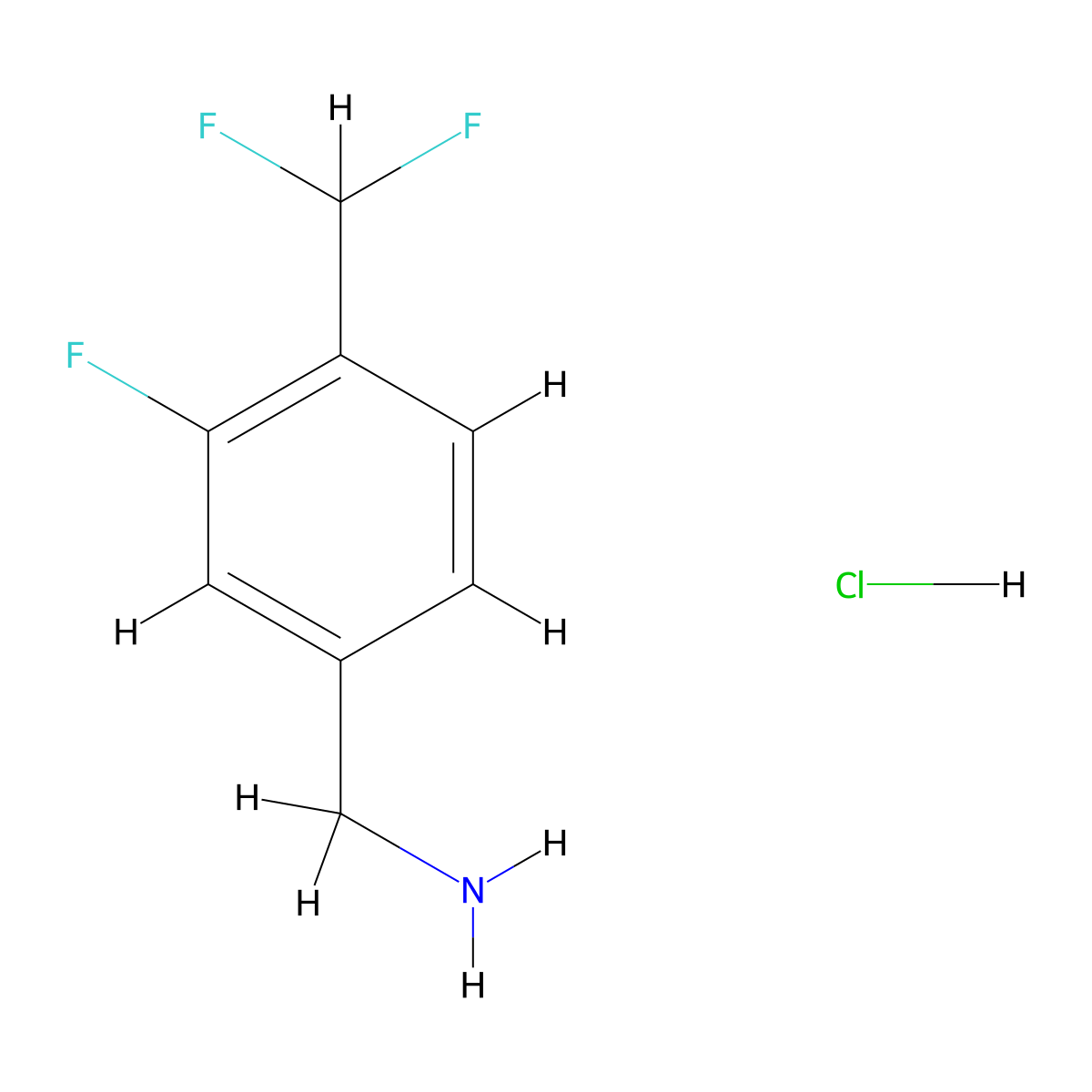 1-[4-(Difluoromethyl)-3-fluorophenyl]methanamine hydrochloride molecular structure, CAS 2648966-06-5