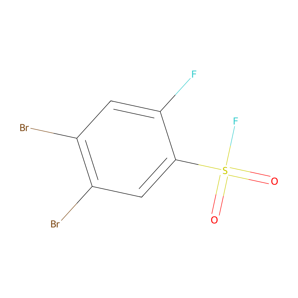 4,5-Dibromo-2-fluorobenzene-1-sulfonyl fluoride molecular structure, CAS 2648966-11-2