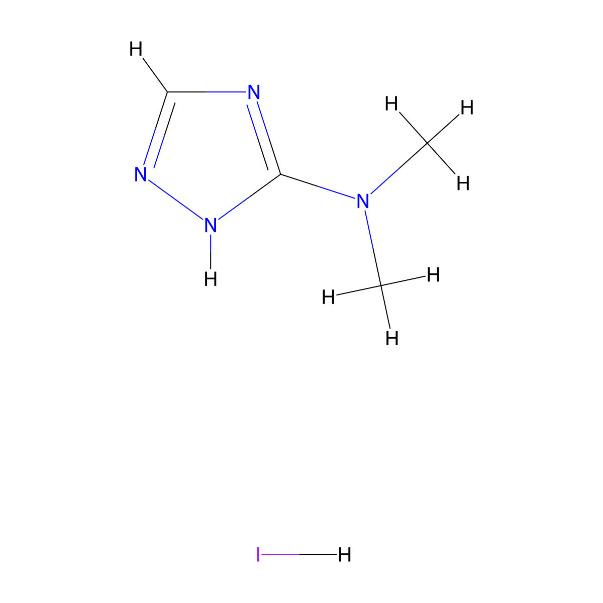 N,N-dimethyl-4H-1,2,4-triazol-3-amine hydroiodide molecular structure, CAS 2648966-13-4
