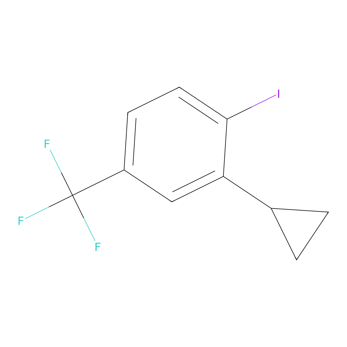2-Cyclopropyl-1-iodo-4-(trifluoromethyl)benzene molecular structure, CAS 2648966-16-7
