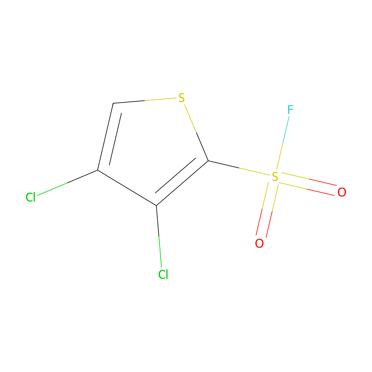 3,4-Dichlorothiophene-2-sulfonyl fluoride molecular structure, CAS 2648966-28-1