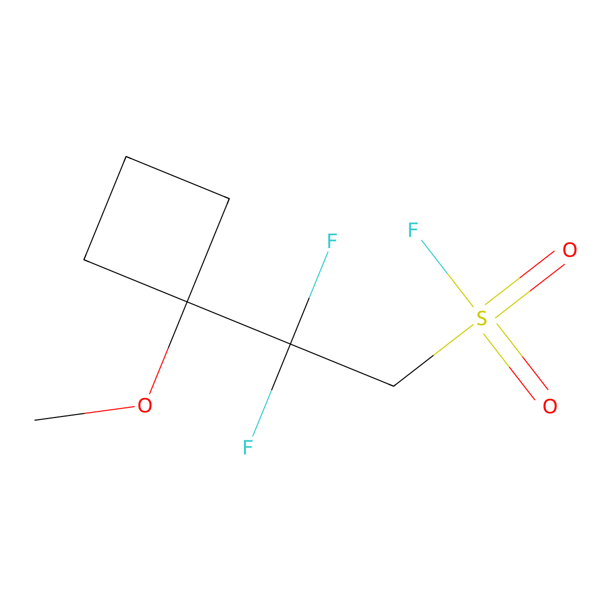 2,2-Difluoro-2-(1-methoxycyclobutyl)ethane-1-sulfonyl fluoride molecular structure, CAS 2648966-44-1