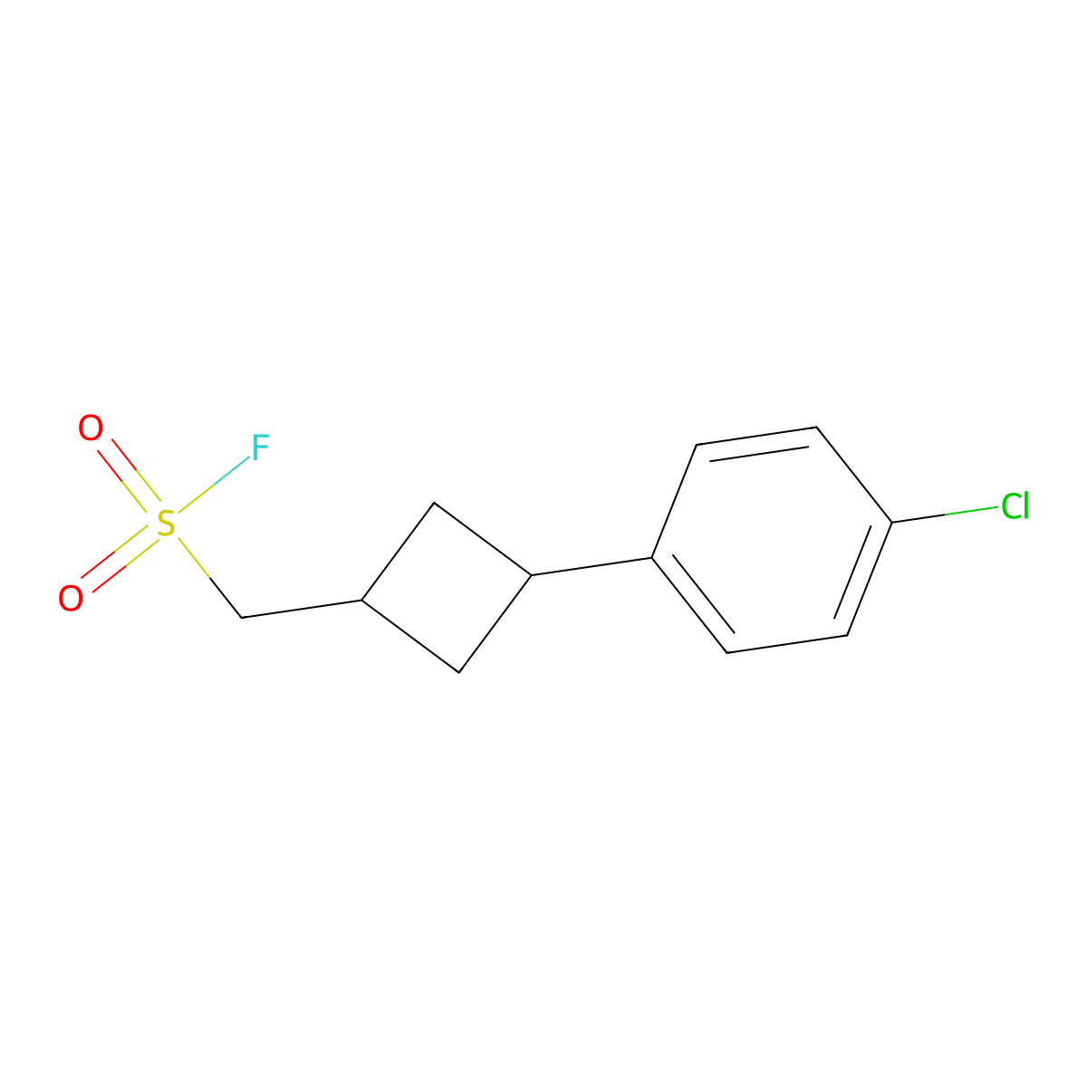 [3-(4-Chlorophenyl)cyclobutyl]methanesulfonyl fluoride molecular structure, CAS 2648966-47-4