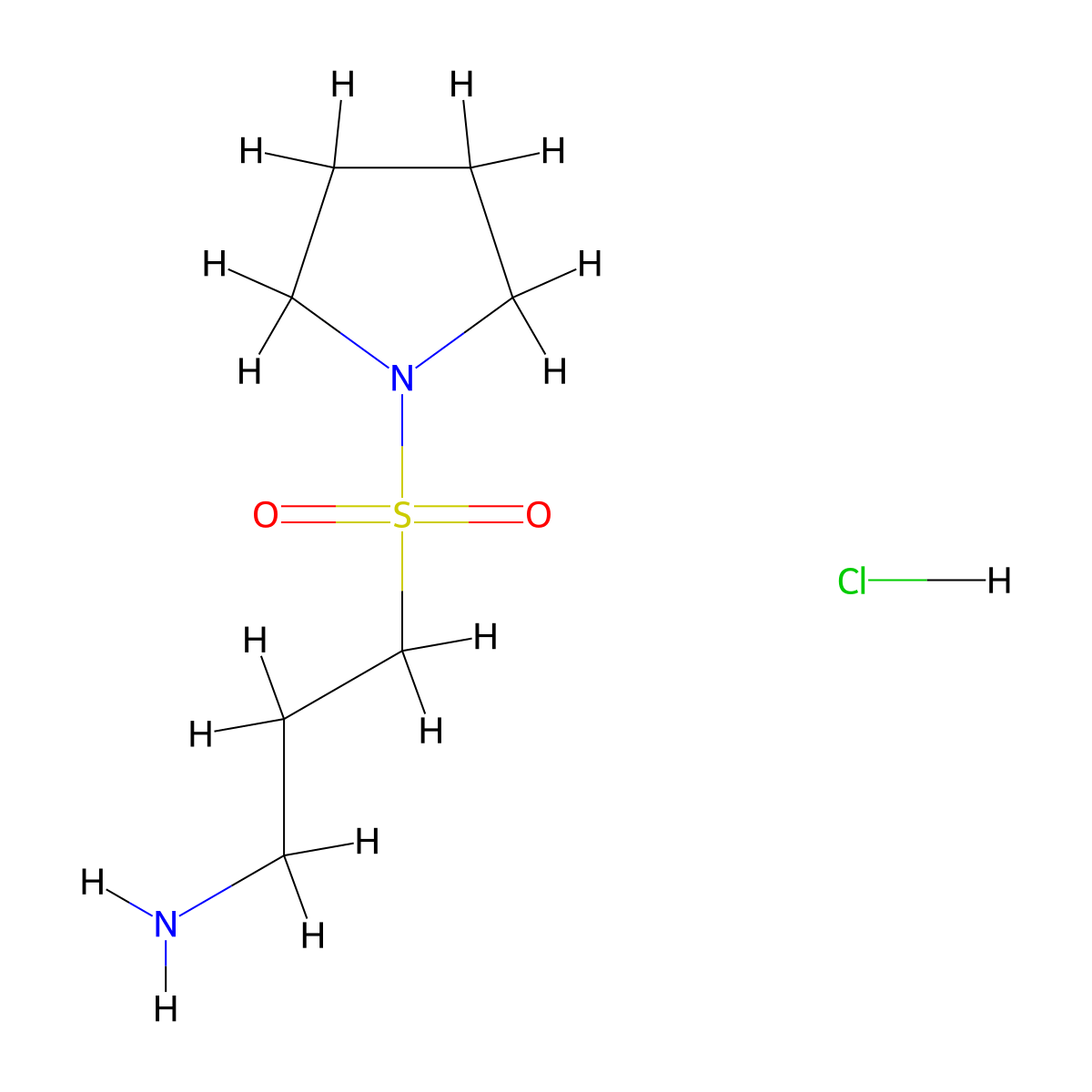 3-(Pyrrolidine-1-sulfonyl)propan-1-amine hydrochloride molecular structure, CAS 2648966-49-6