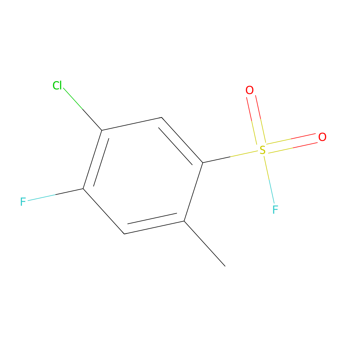 5-Chloro-4-fluoro-2-methylbenzene-1-sulfonyl fluoride molecular structure, CAS 2648966-54-3