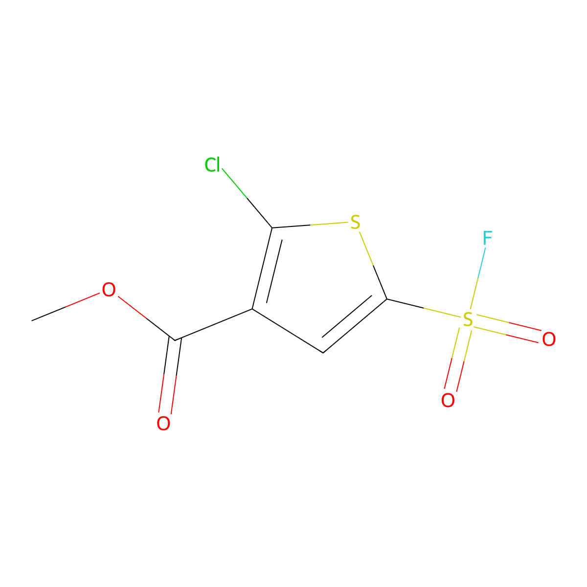 Methyl 2-chloro-5-(fluorosulfonyl)thiophene-3-carboxylate molecular structure, CAS 2648966-56-5
