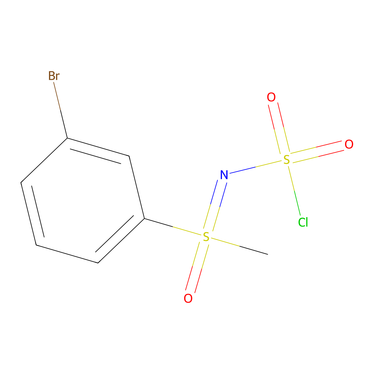 (3-Bromophenyl)((chlorosulfonyl)imino)methyl-lambda6-sulfanone molecular structure, CAS 2648972-72-7