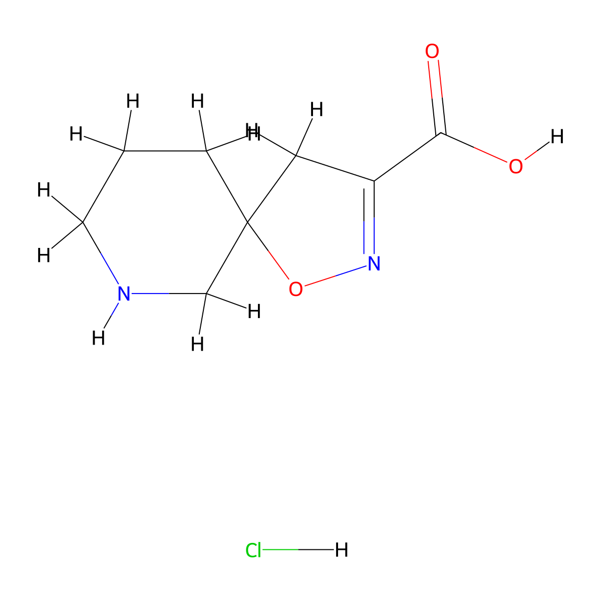 1-Oxa-2,7-diazaspiro[4.5]dec-2-ene-3-carboxylic acid hydrochloride molecular structure, CAS 2648982-20-9